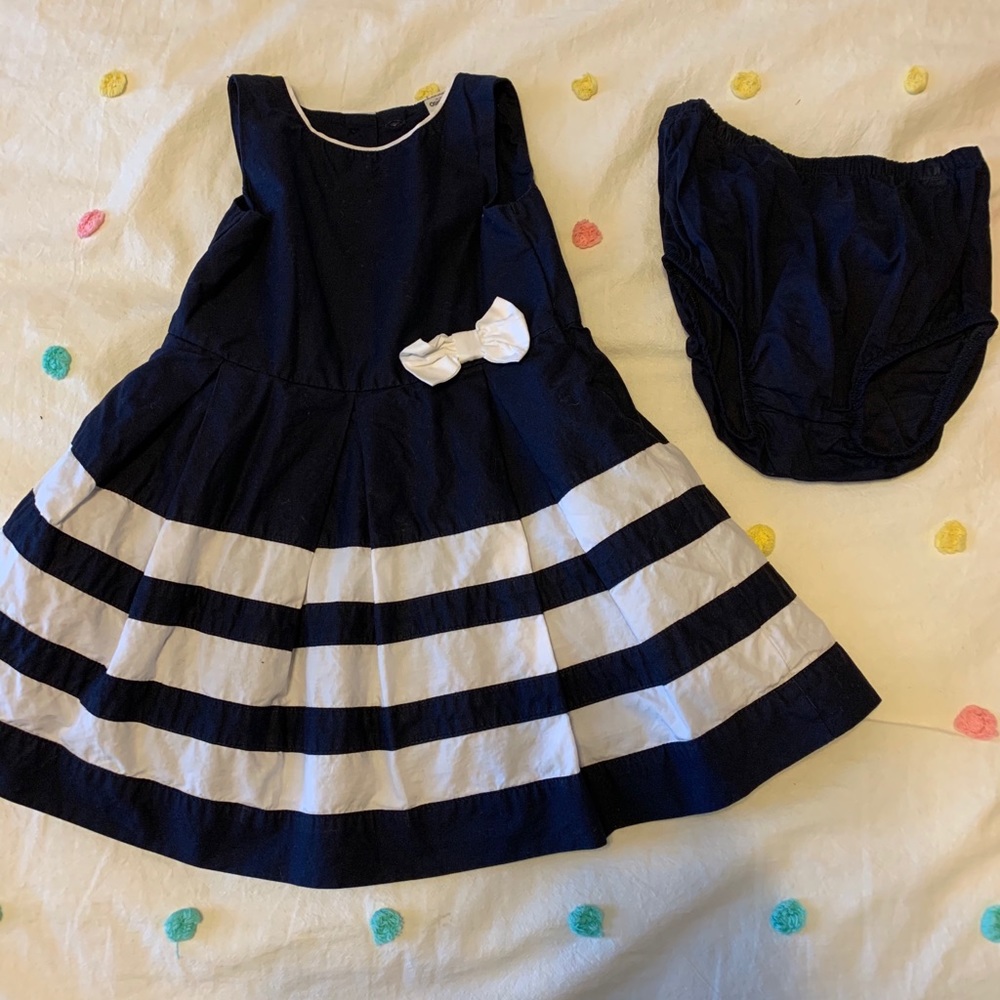 Navy and White Dress, 24 mo